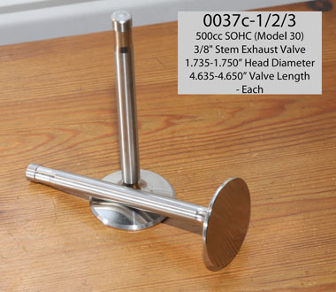 500cc SOHC Exhaust Valves